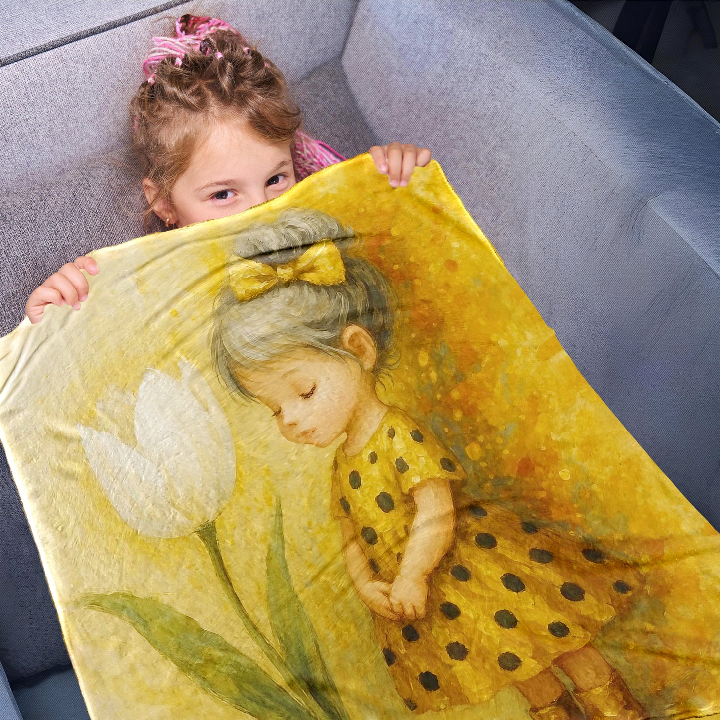 Sarah Yellow Dress Toddler Fleece Blanket