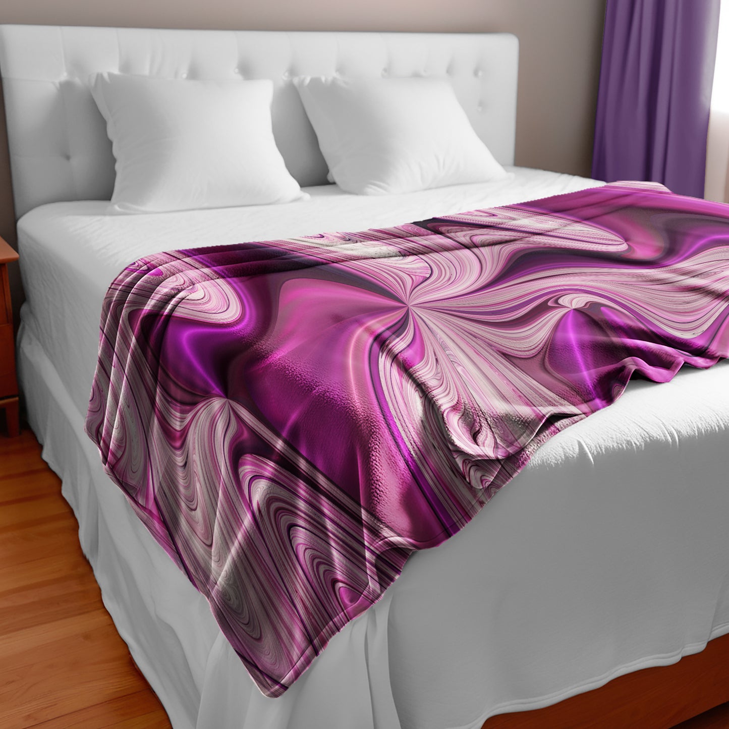 Pink Shimmer Light Bed Throw