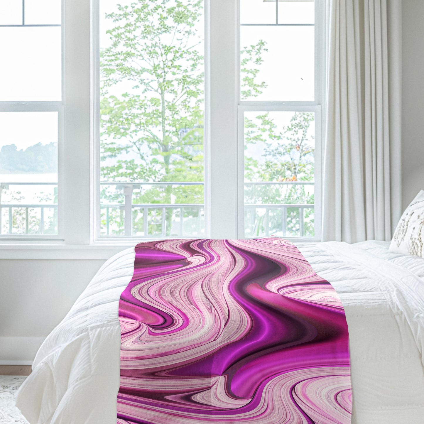 Pink Shimmer Light Bed Throw