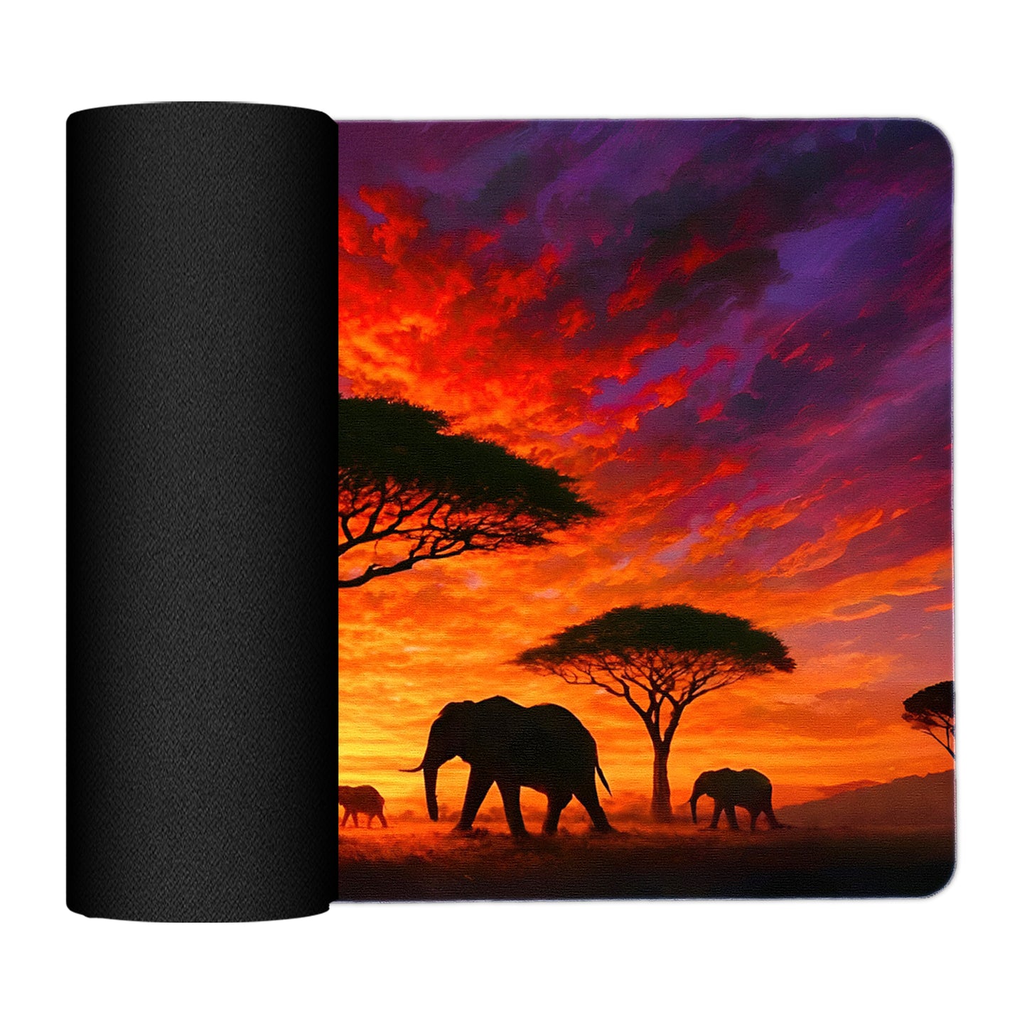 Savannah Sunset with Elephants and Acacias Placemats by Nathan Pieterse