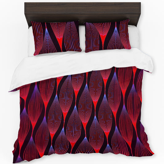 Scarlet Hibiscus Haze Duvet Cover Set