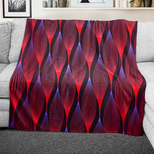 Scarlet Hibiscus Haze Light Weight Fleece Blanket