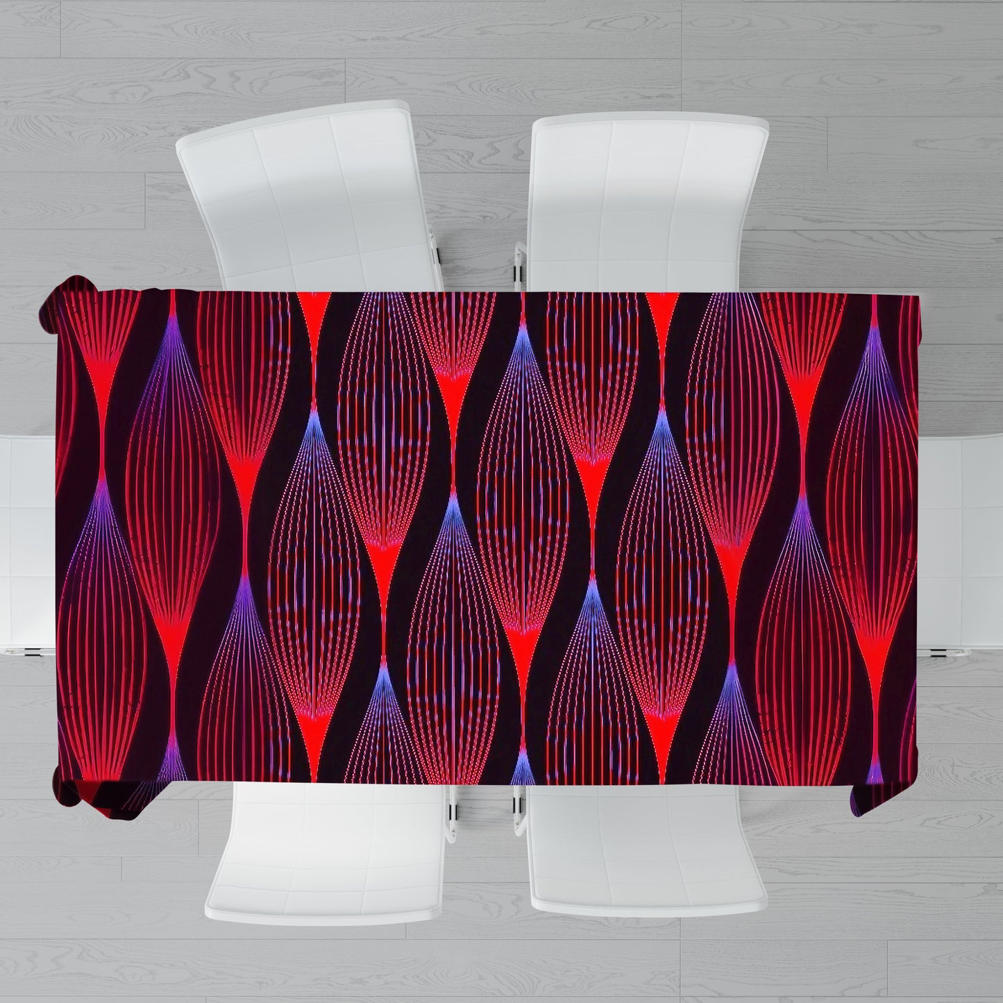 Scarlet Hibiscus Haze Rectangle Tablecloth