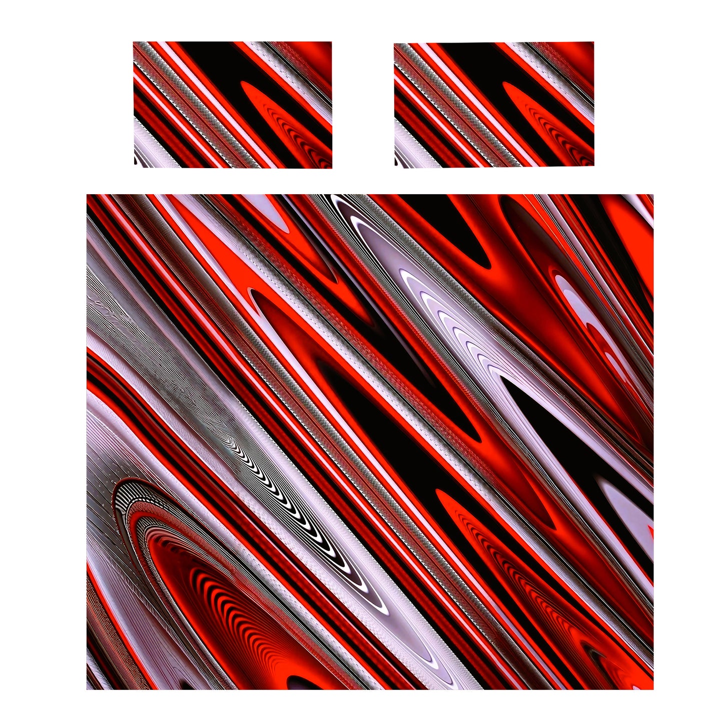 Scarlet Red & Grey Duvet Cover Set