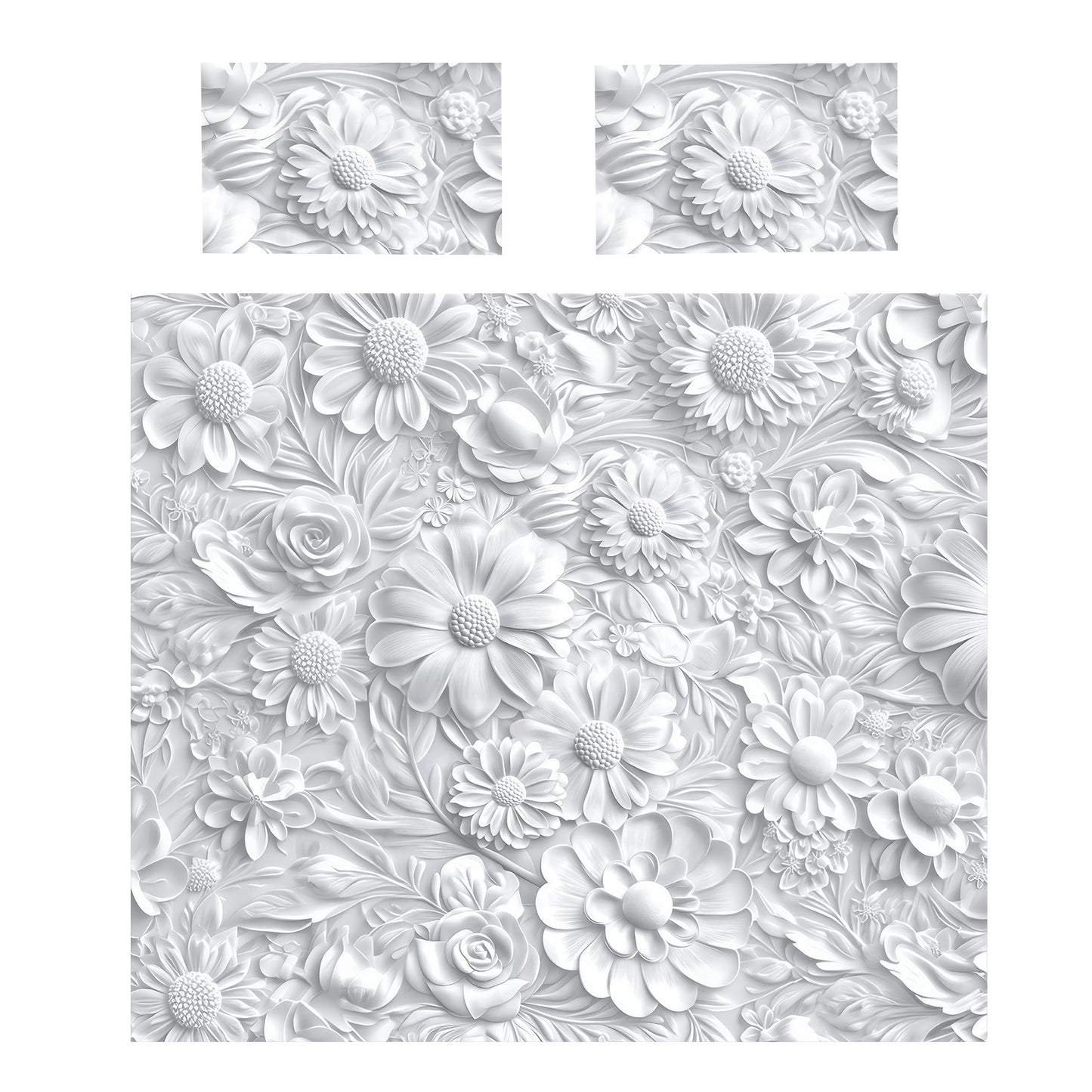 Sculpted Flowers Duvet Cover Set