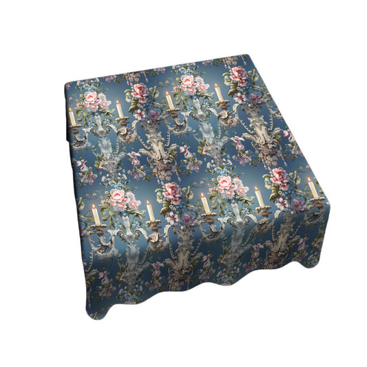 Seagreen and Candle Ligh Square Tablecloth