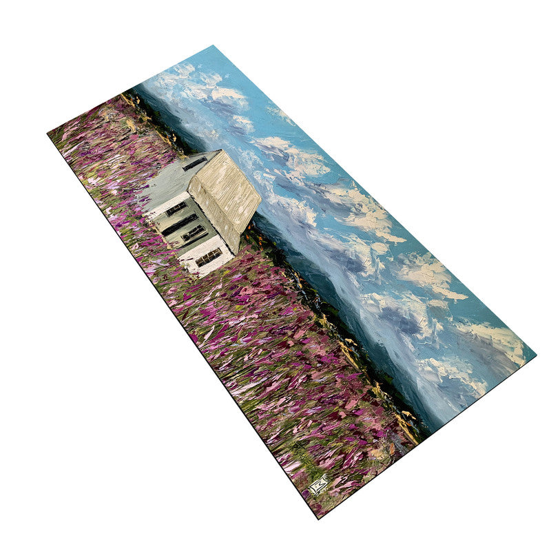 Secluded House in Flower Field Large Desk Pad By Juanette Menderoi