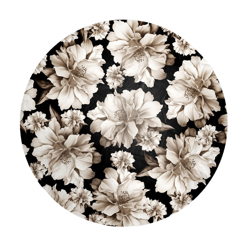 Sepia Flower Petals Round Tablecloth by Mark van Vuuren