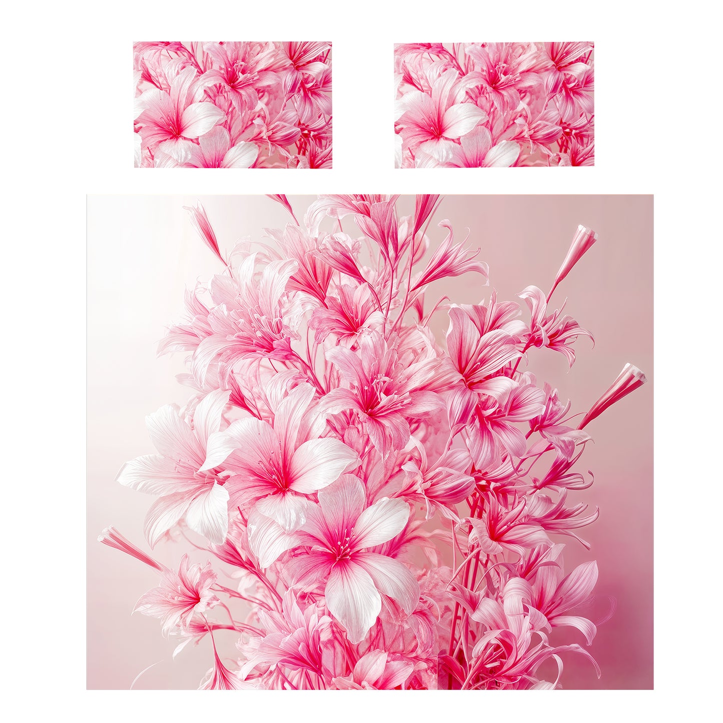 Serenade of Pink Flowers Duvet Cover Set