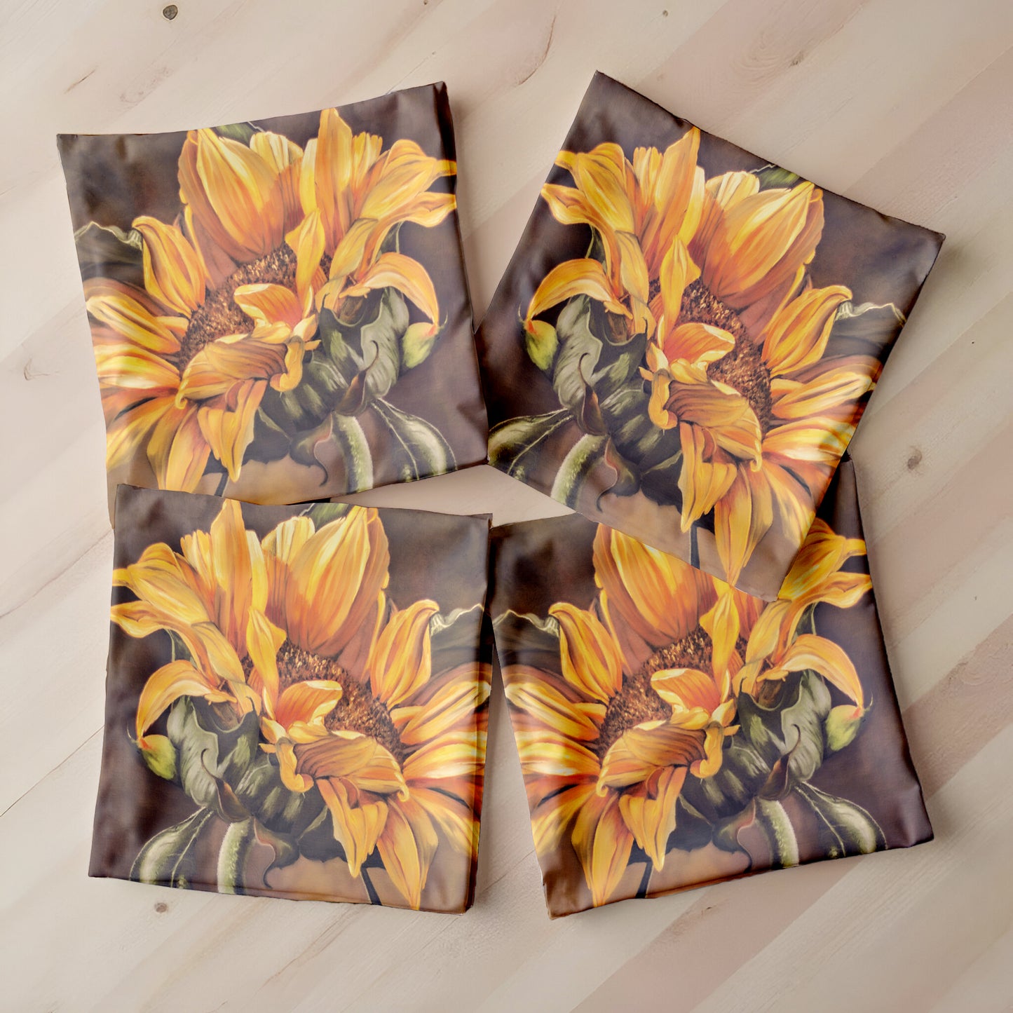 Set of Sunflowers Luxury Scatter Covers By Cherylin Louw (Set of 4)
