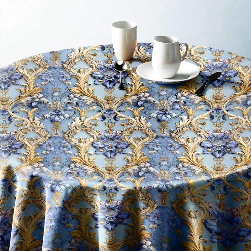 Shades Of Blue Round Tablecloth