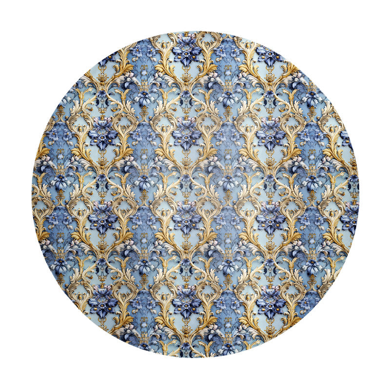 Shades Of Blue Round Tablecloth