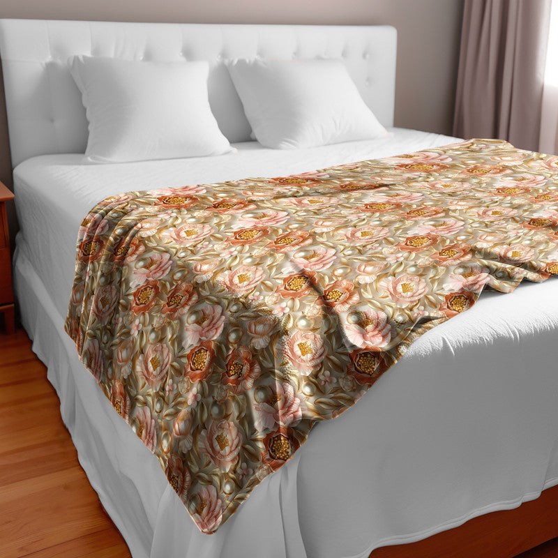 Shades of Peach Light Bed Throw