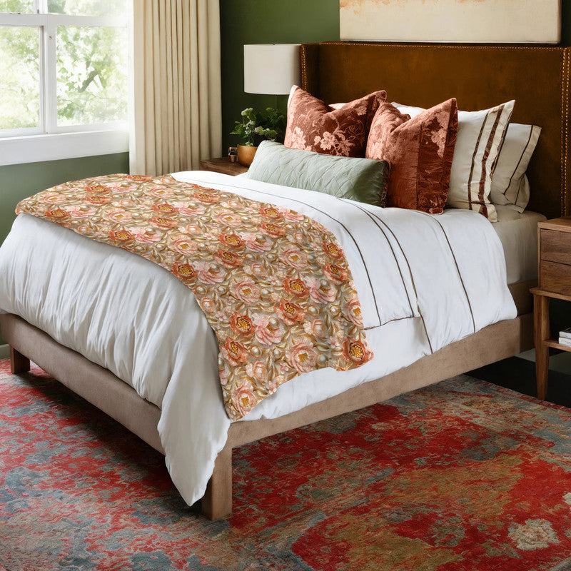 Shades of Peach Light Bed Throw