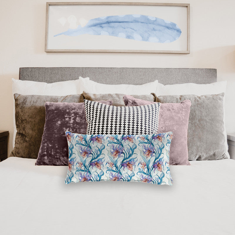 Shades of Teal Oblong Luxury Scatter
