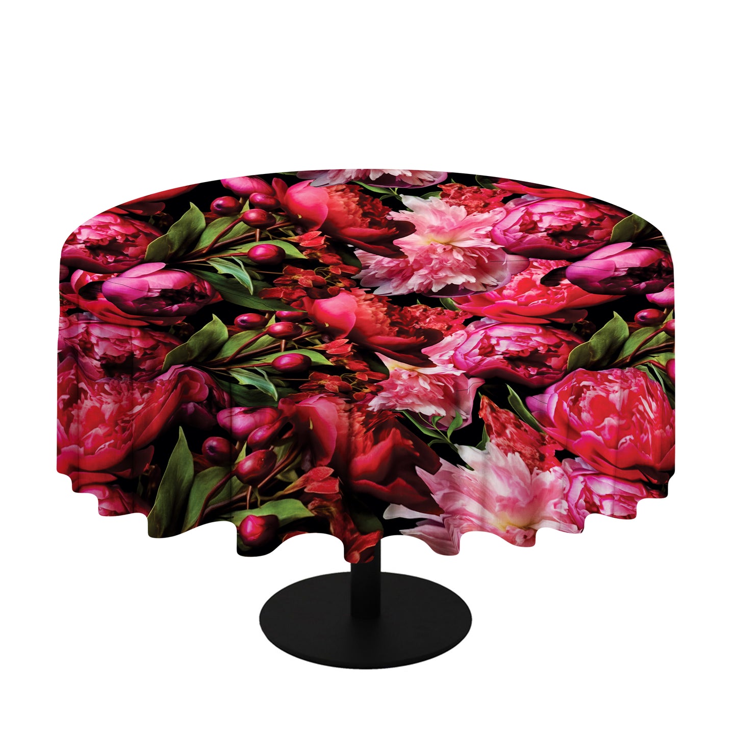 Shades of Pink Peonies Round Tablecloth