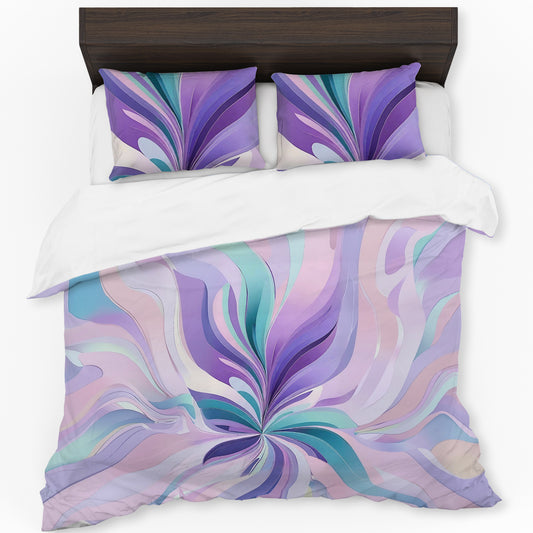 Shades of Purple and Aqua Duvet Cover Set