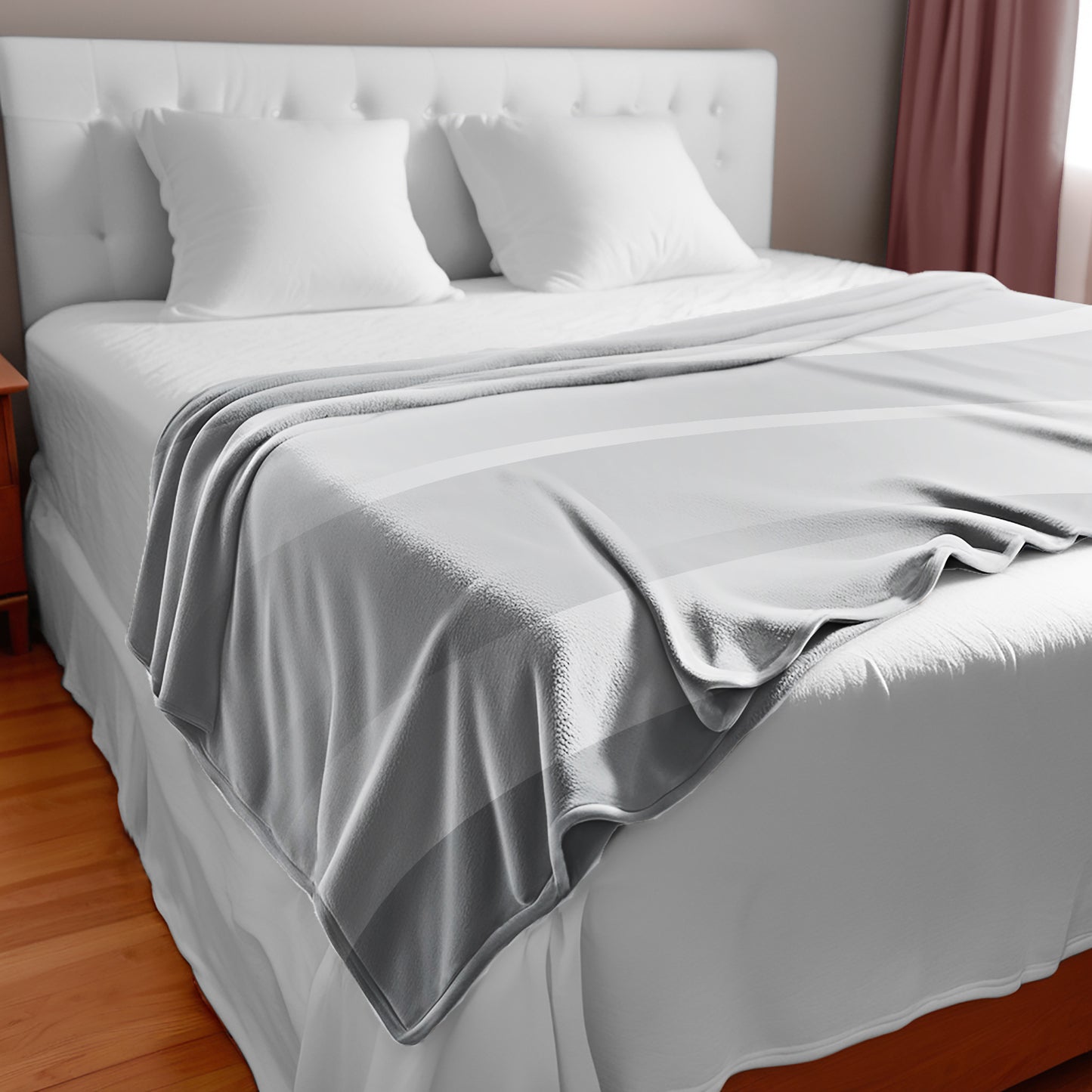 Shades of White Light Bed Throw