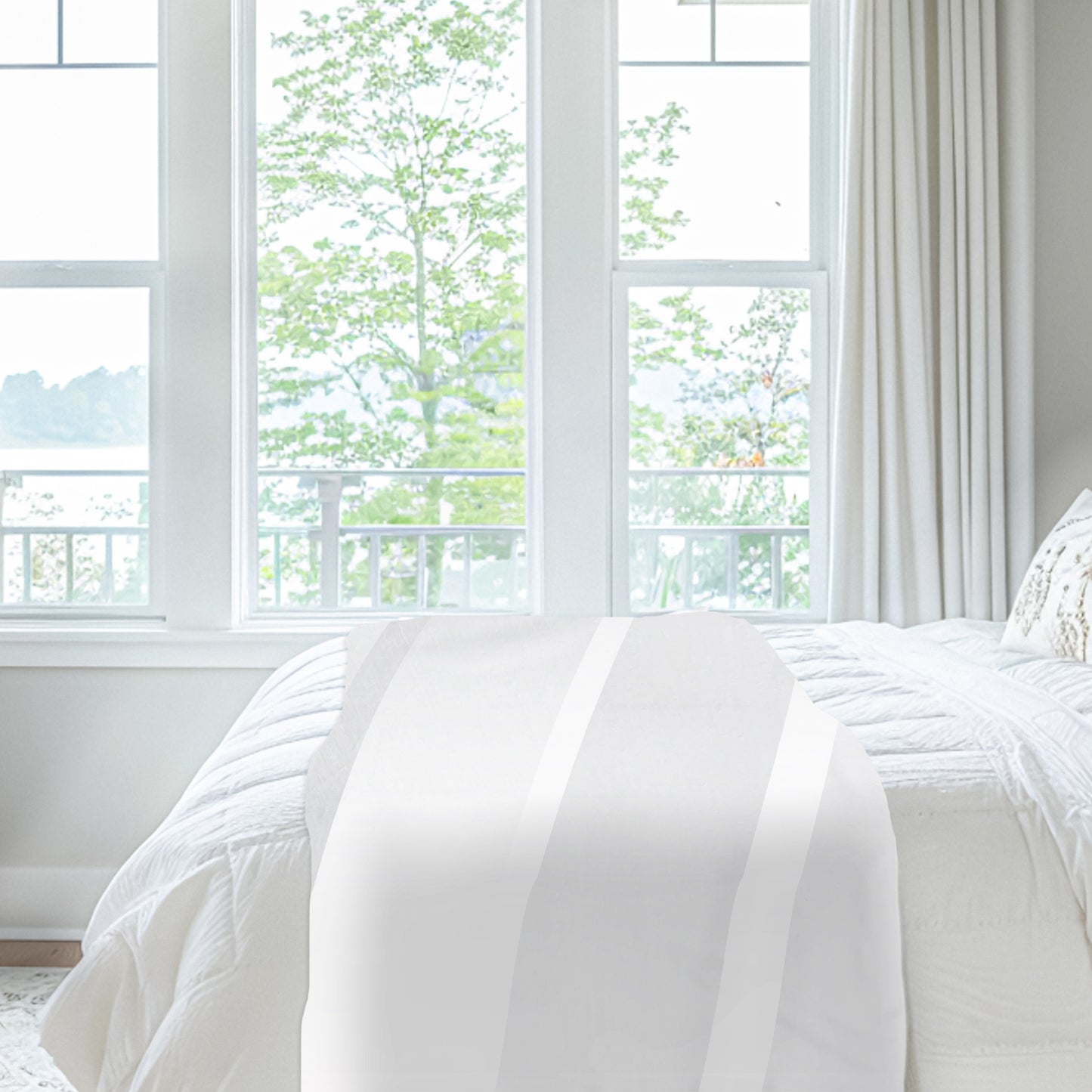 Shades of White Light Bed Throw