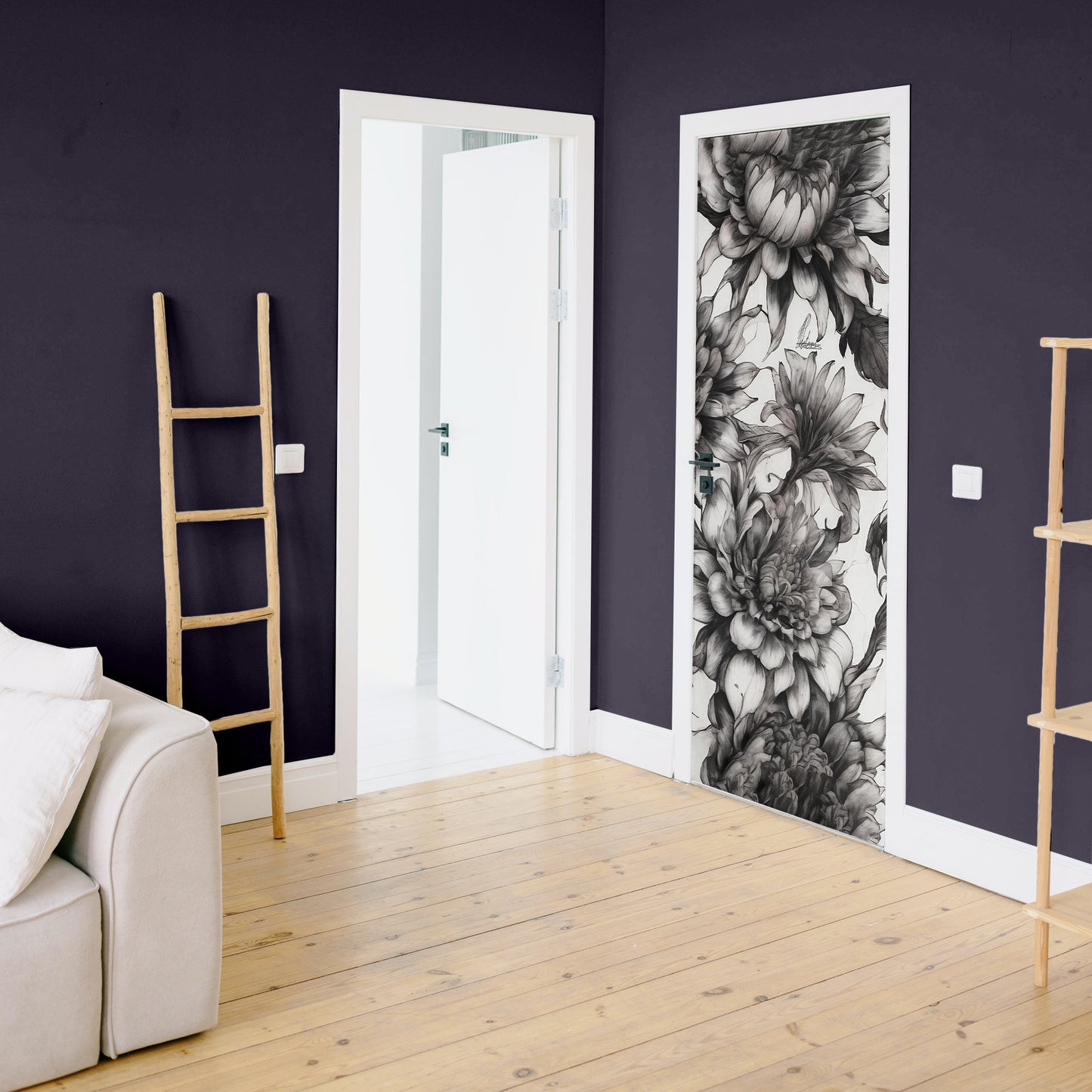 Decoupage -Shadow Bloom Flowers By Nathan Pieterse Door