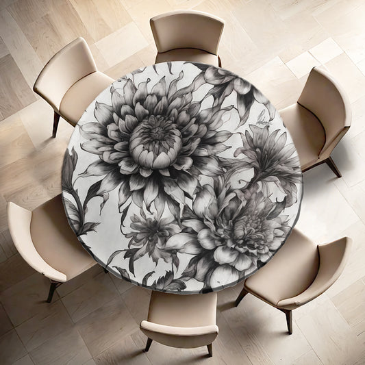 Shadow Bloom Flowers Round Tablecloth By Nathan Pieterse