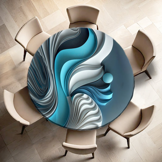 Shapes Of Morphing Waves Round Tablecloth