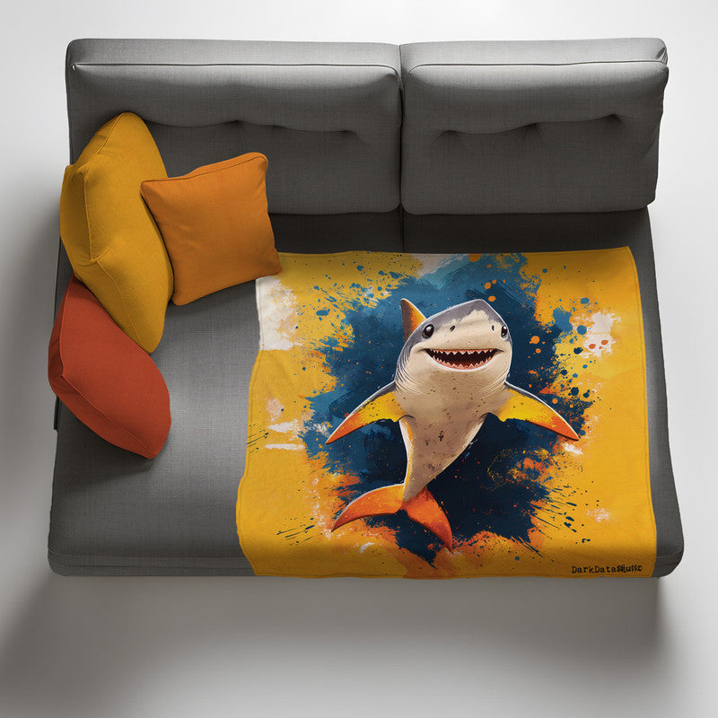 Shark Light Weight Fleece Blanket by Wikus Schalkwyk