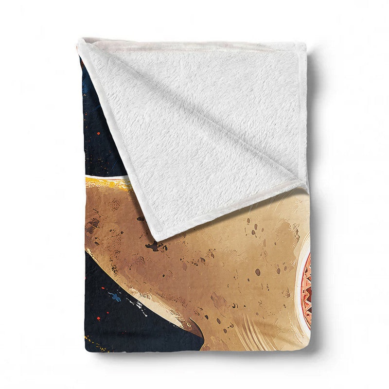 Shark Light Weight Fleece Blanket by Wikus Schalkwyk