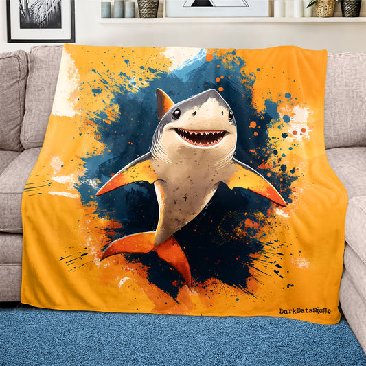 Shark Light Weight Fleece Blanket by Wikus Schalkwyk