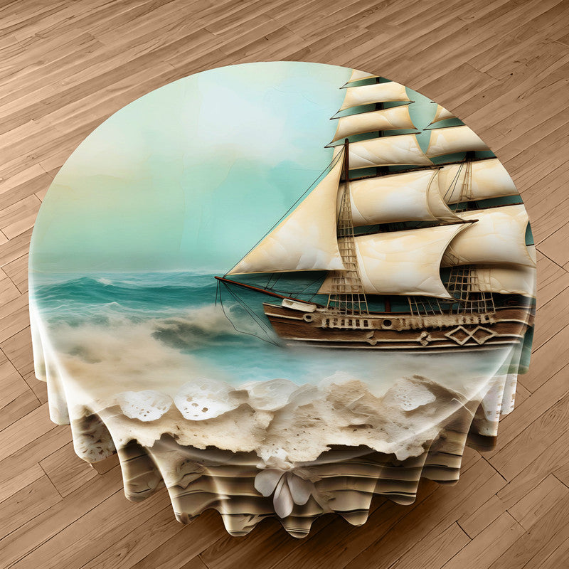 Ship Seabreeze Symphony Round Tablecloth