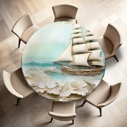 Ship Seabreeze Symphony Round Tablecloth