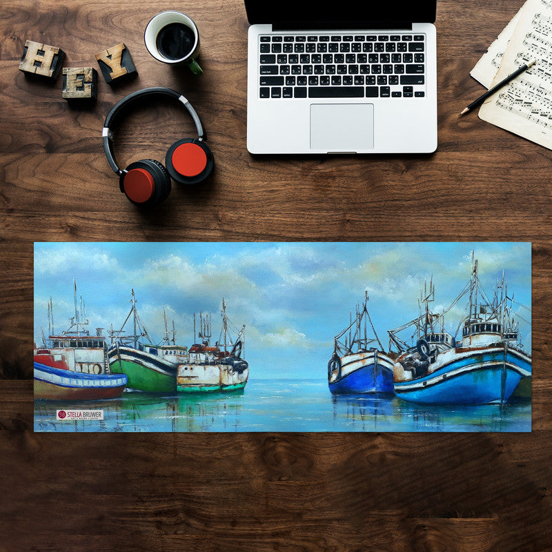 Ships At Sea Large Desk Pad by Stella Bruwer