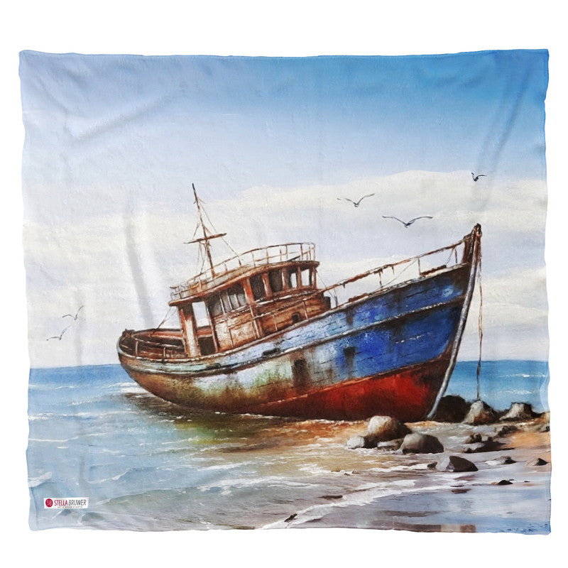 Shipwreck Light Weight Fleece Blanket by Stella Bruwer