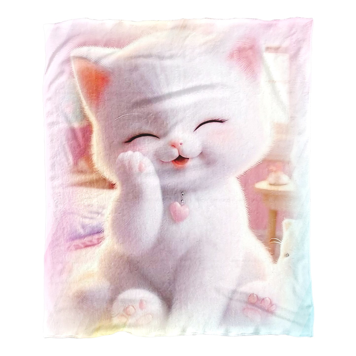 Shy Kitten Minky Blanket