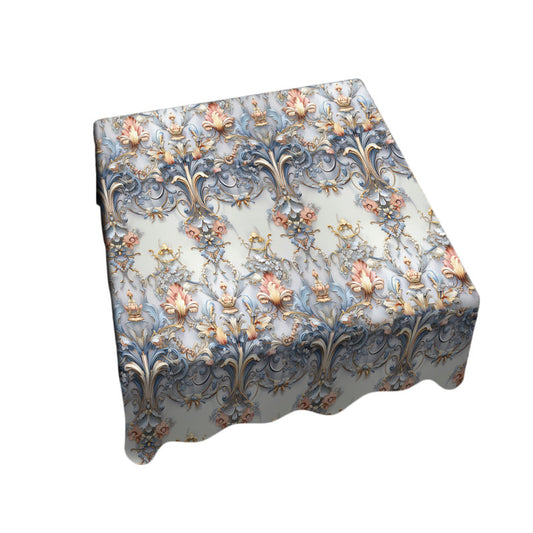 Silver Blue Square Tablecloth