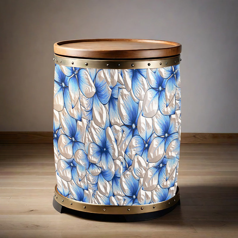 Silver Leaves Drum Decoupage