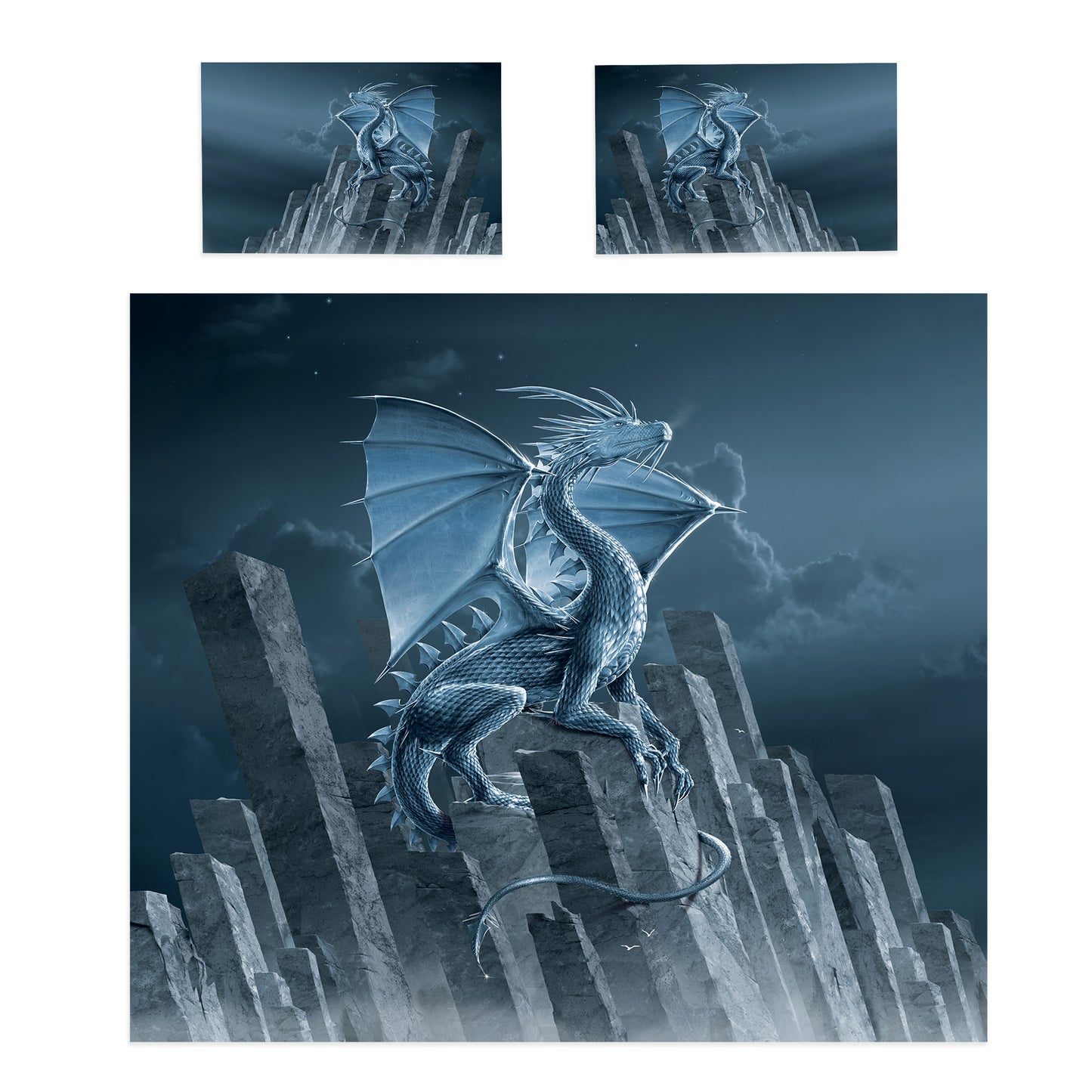 Silver Dragon Duvet Cover Set By Vincent Hie
