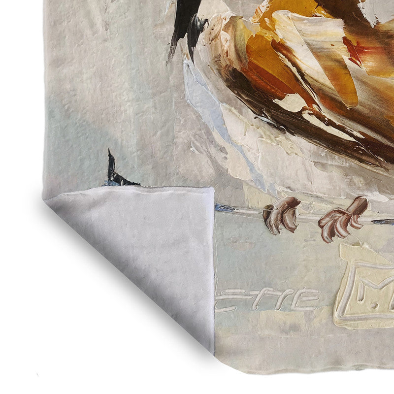 Single Sparrow Light Weigt Fleece Blanket By Juanette Menderoi