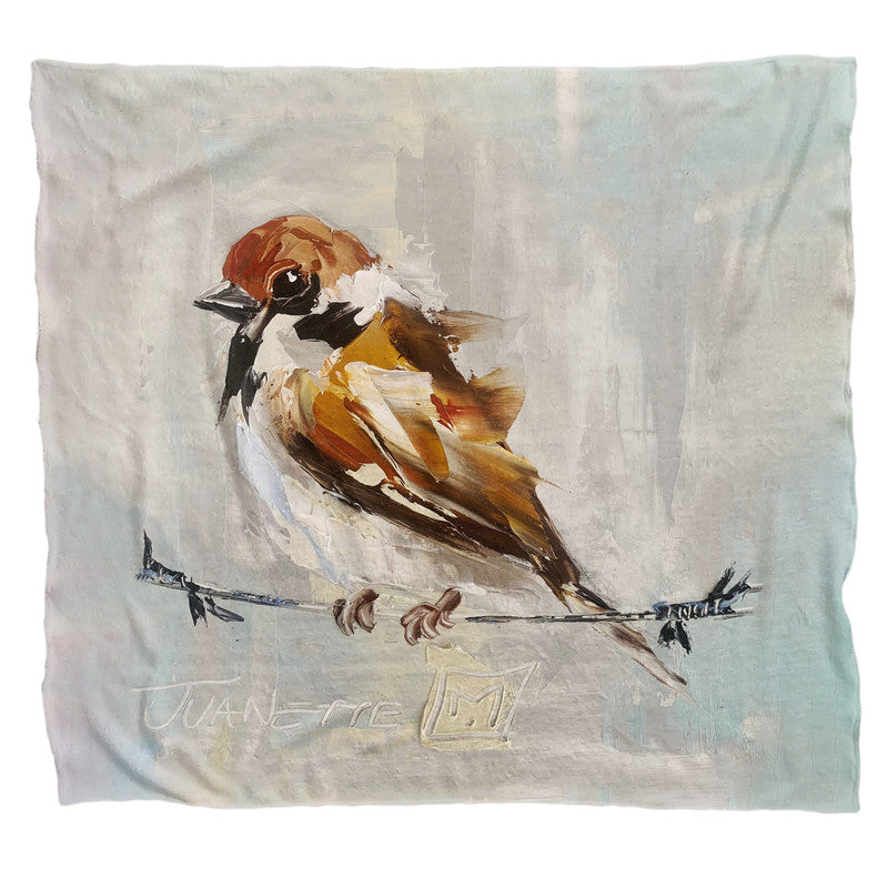 Single Sparrow Light Weigt Fleece Blanket By Juanette Menderoi