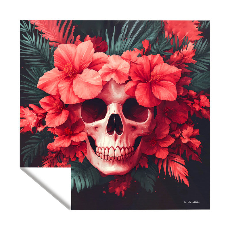 Skull Orchids Halloween Square Tablecloth by Wikus Schalkwyk