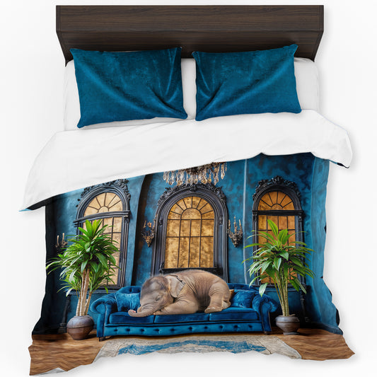 Sleeping Baby Elephant Duvet Cover Set