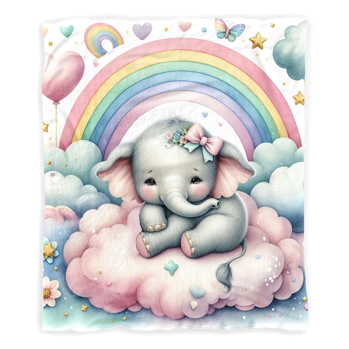 Sleeping Baby Elephant Minky Blanket