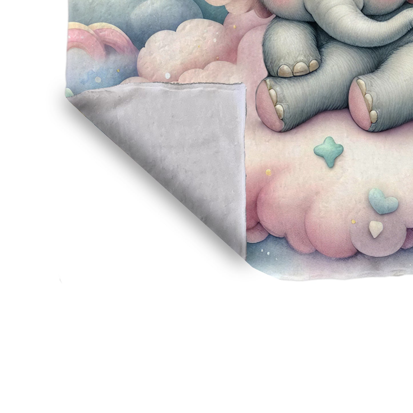 Sleeping Baby Elephant Minky Blanket