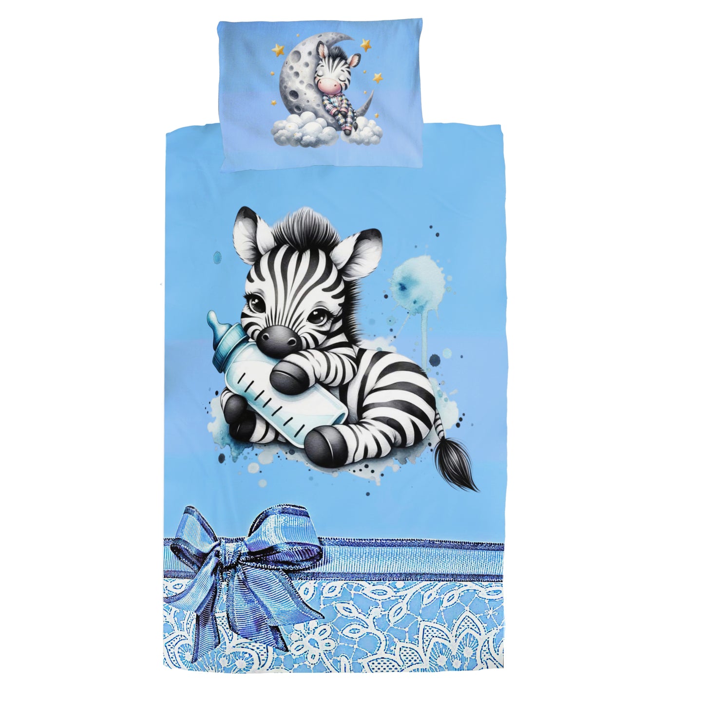 Sleeping Baby Zebra Cot Set