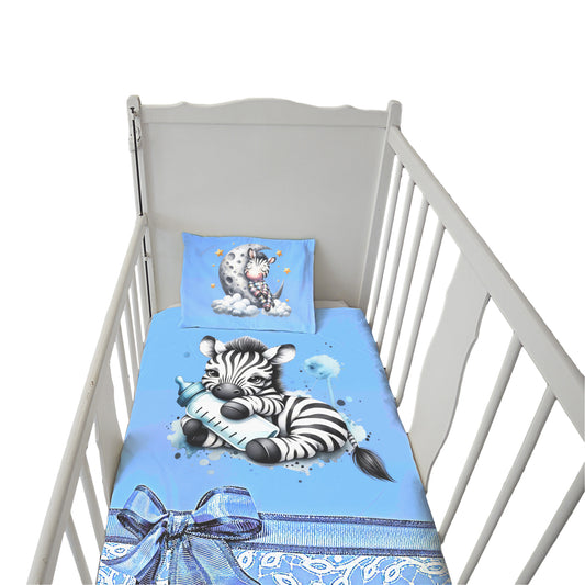 Sleeping Baby Zebra Cot Set
