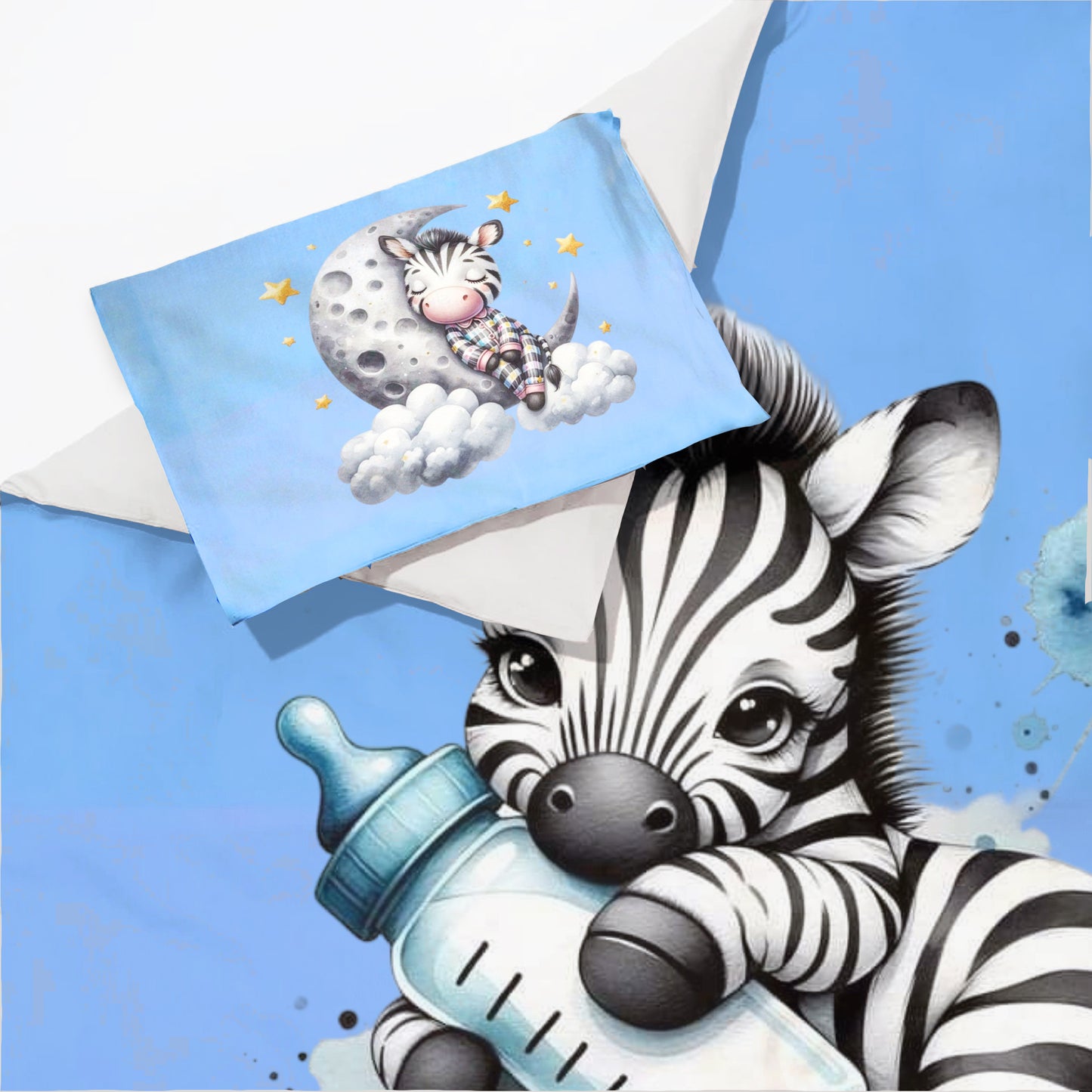 Sleeping Baby Zebra Cot Set