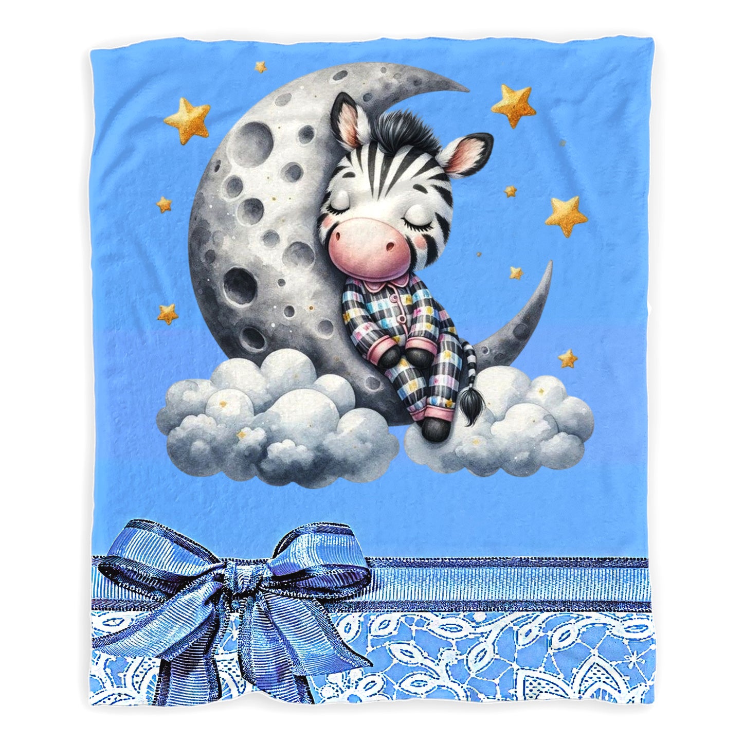 Sleeping Baby Zebra Minky Blanket