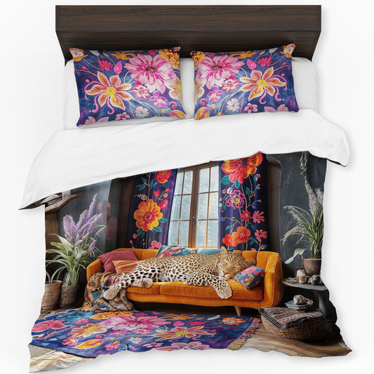 Sleeping Leopard Duvet Cover Set