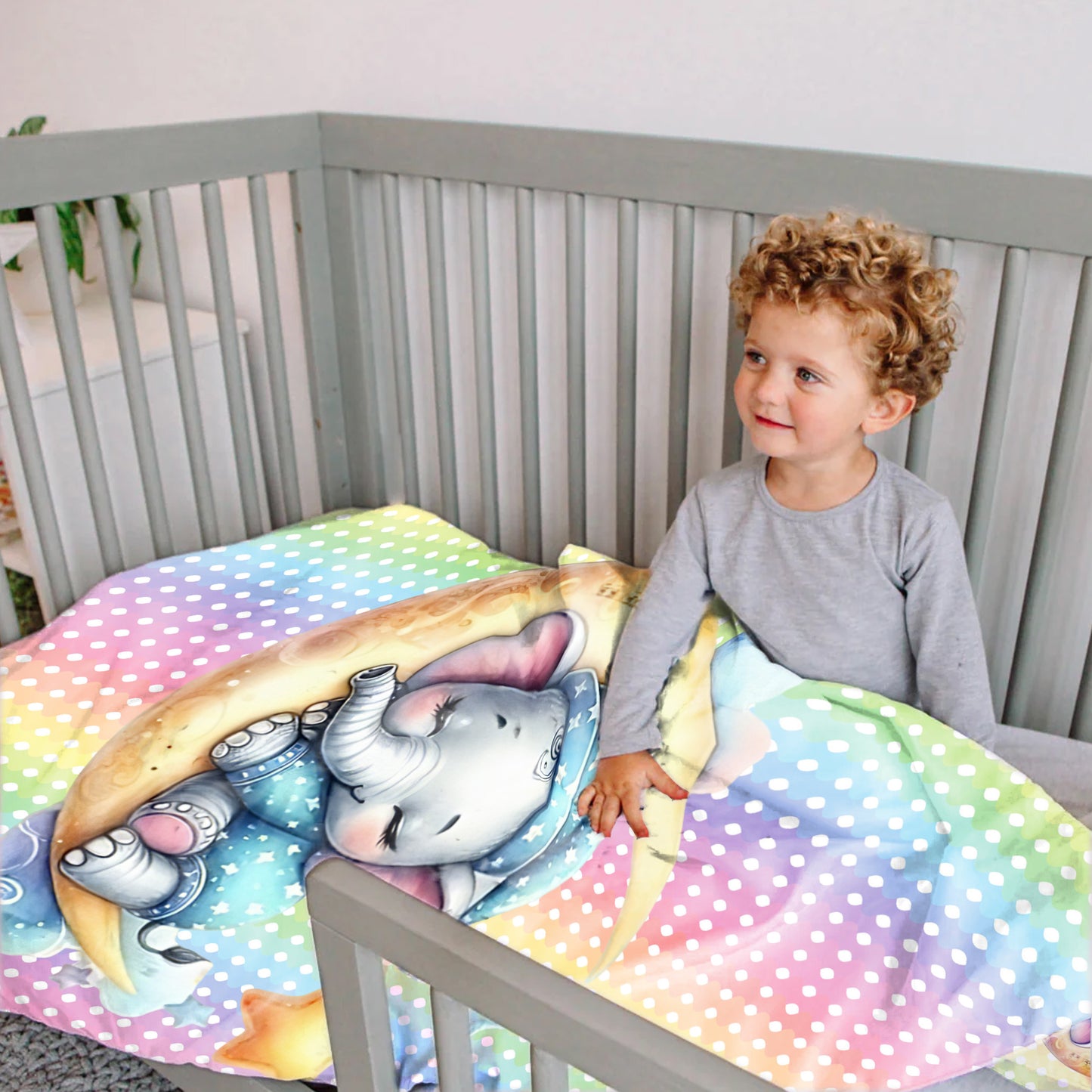 Sleepy Elephant Cot Set