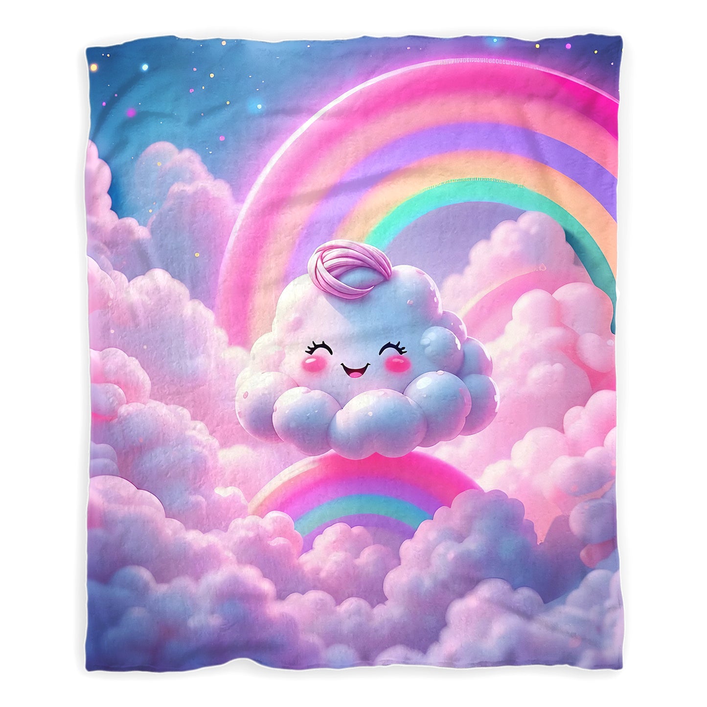 Smiley Cloud Minky Blanket